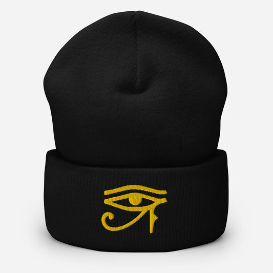 Eye of Horus Cuffed Beanie Hat