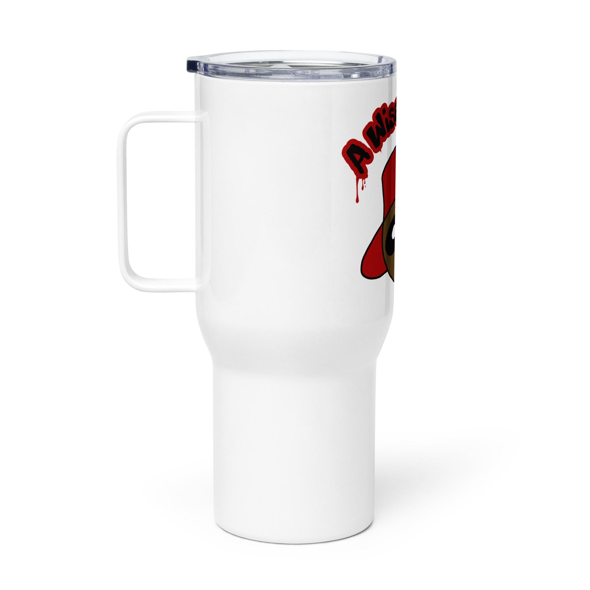 Travel mug with a handle A Wise Choice graphic designs 