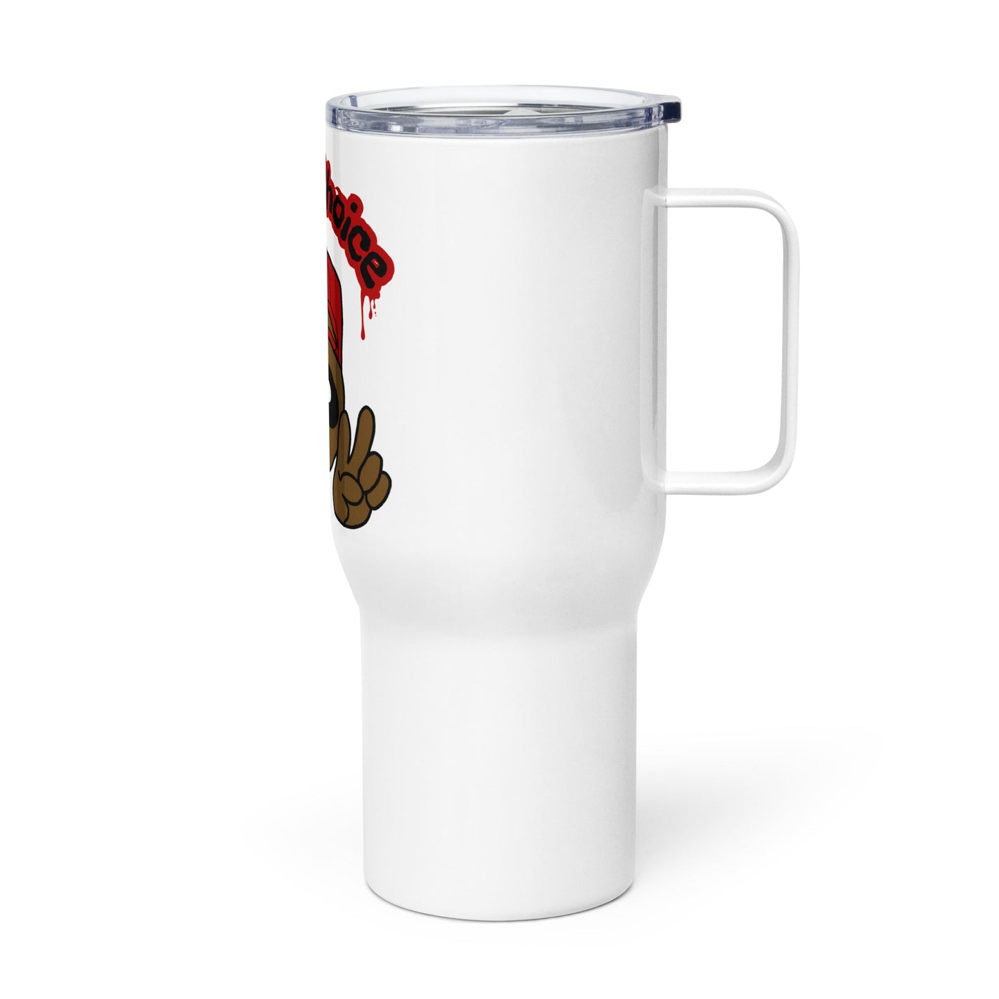 Travel mug with a handle A Wise Choice graphic designs 