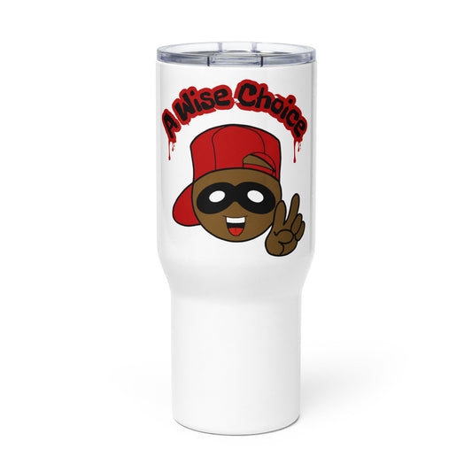 Travel mug with a handle A Wise Choice graphic designs 